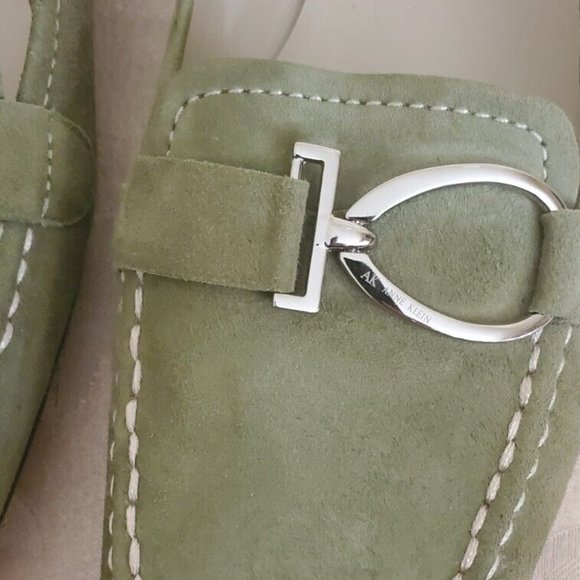 Women's AK Anne Klein i Flex Green Suede Leather Flats Akburt Size 9.5 M. New - Picture 5 of 8